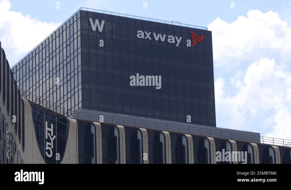 Tour W, a black tower housing the Axway headquarters in La Defense in ...