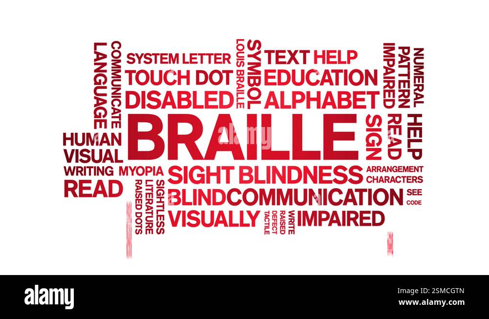 Braille animated word cloud,animation tag text kinetic typography ...