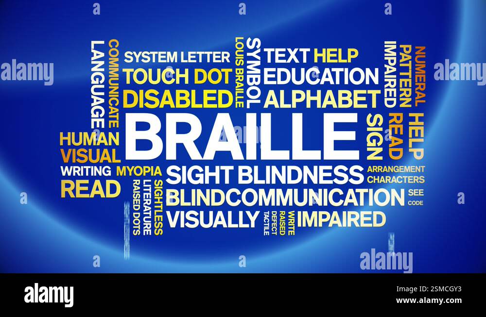 Braille animated word cloud,animation tag text kinetic typography ...