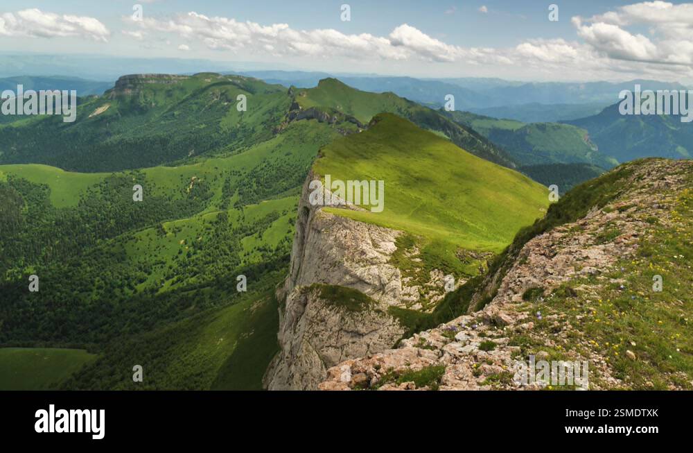 Continuous Ridge Mountains A long ridge of mountain ridges View of a steep cliff beauty of summer ...