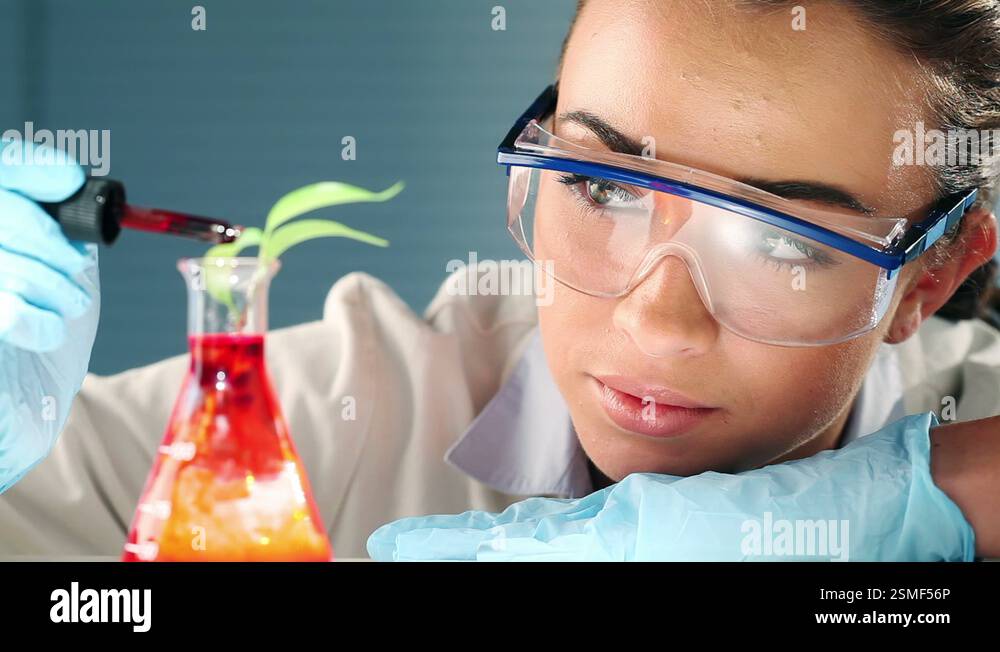female lab technician conduction research Stock Video Footage - Alamy