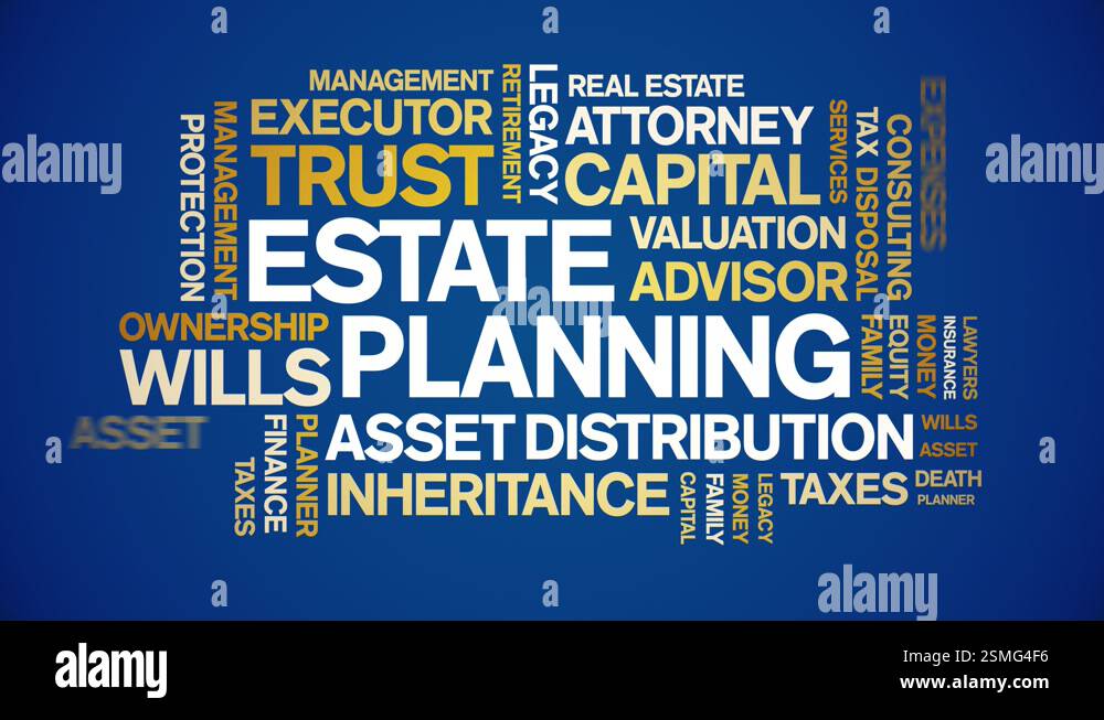 Estate Planning animated word cloud,animation kinetic typography ...