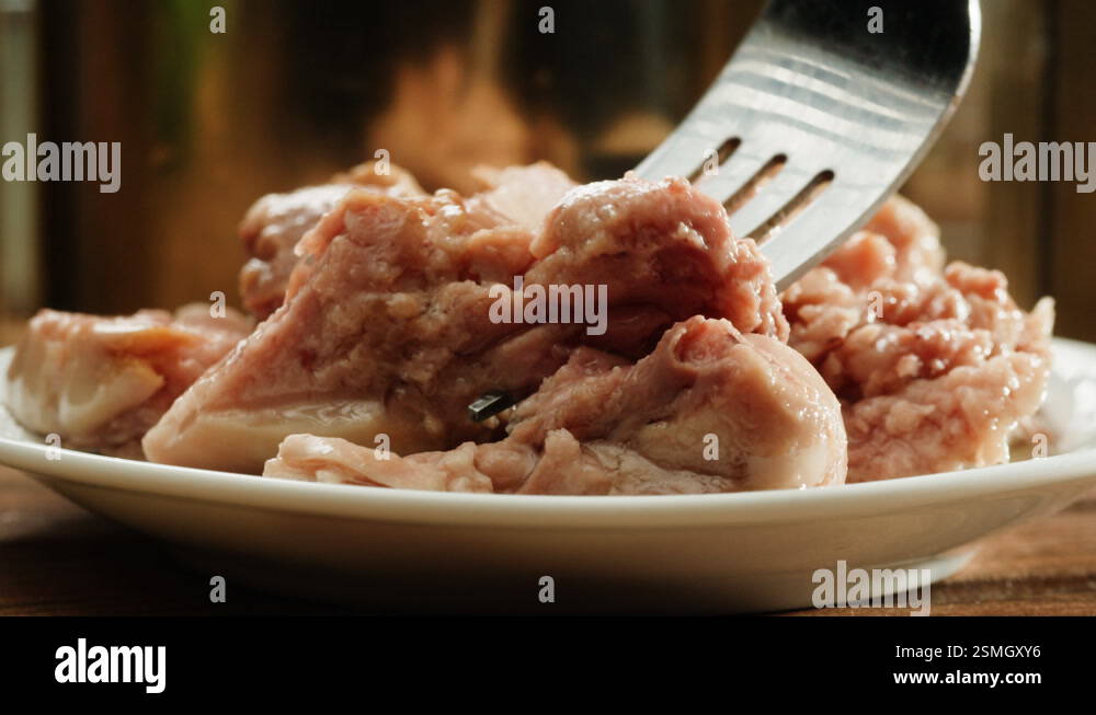 Sayra or cod fish close-up macro. Canned fish with oil. Canning ...