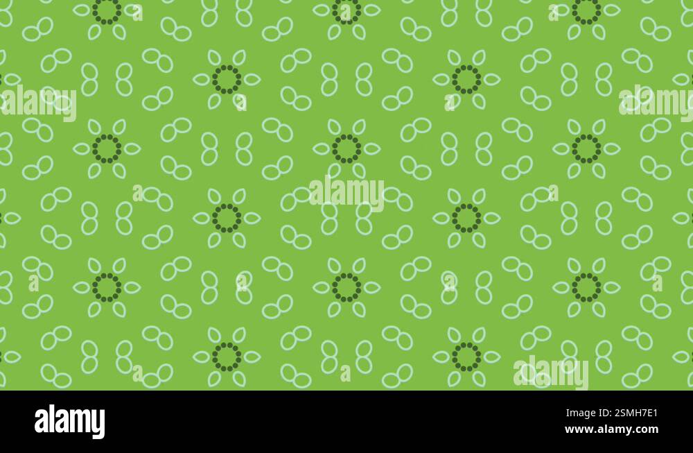 Repeatable Patterns Loop Seamless loop animation of green background with repeating pattern of ...