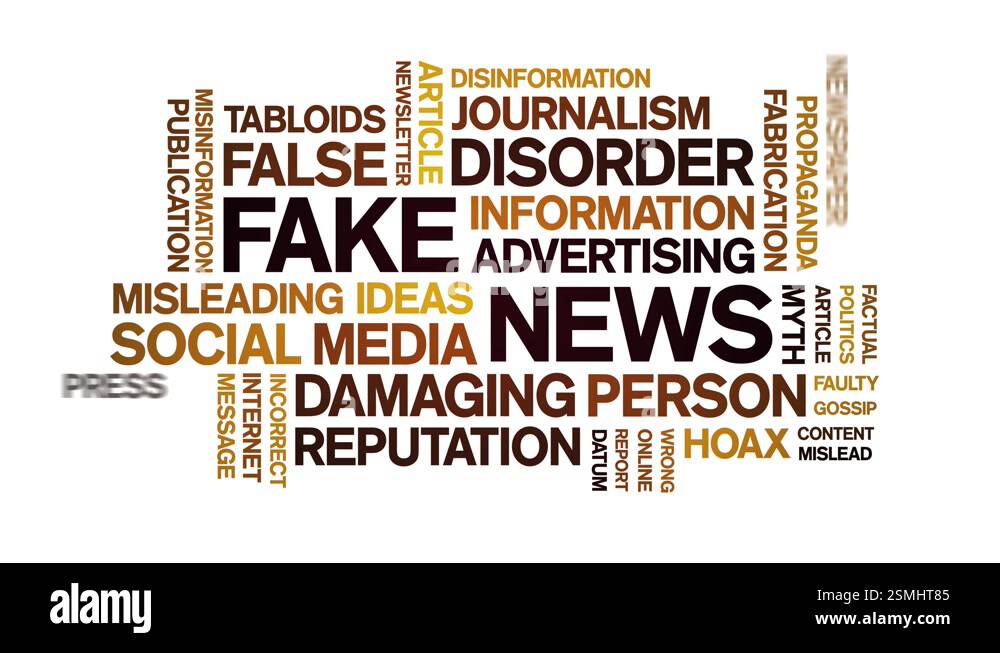 Fake News animated word cloud,animation tag kinetic typography seamless ...
