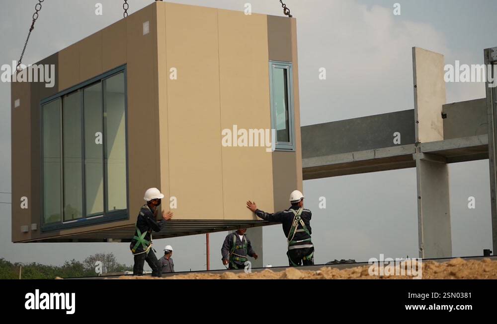 Bangkok, Thailand - 10/03/2022: Modular Home Installation Process by ...