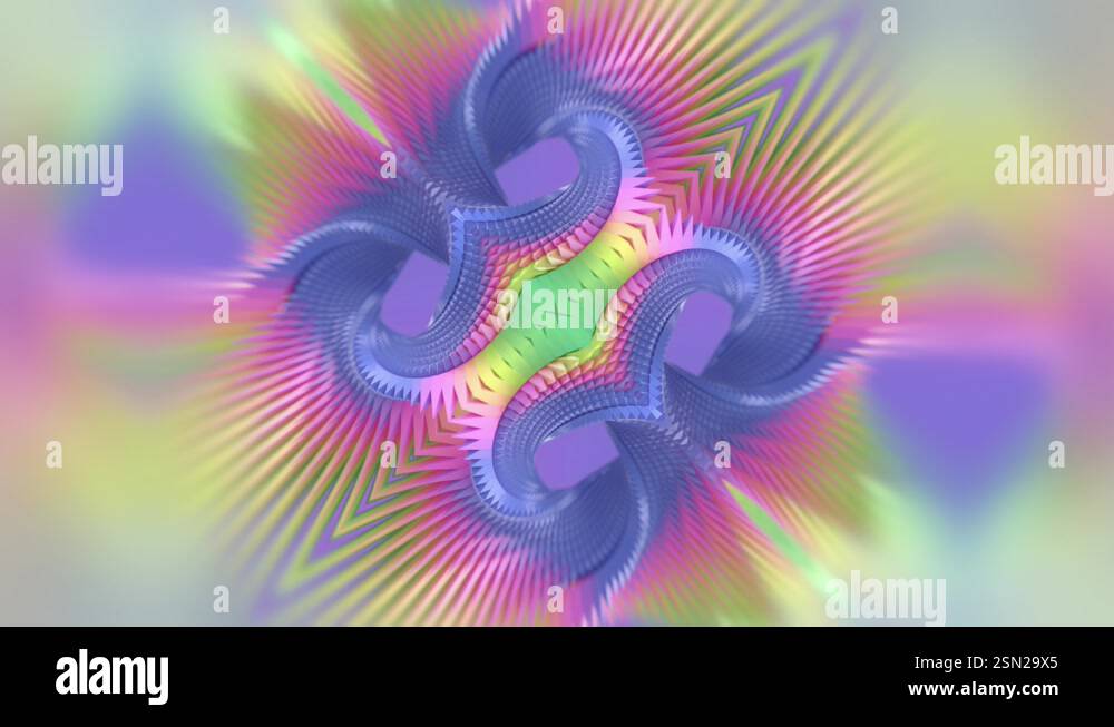 Digital loop animation of a symmetrical and swirling pattern. 3d ...
