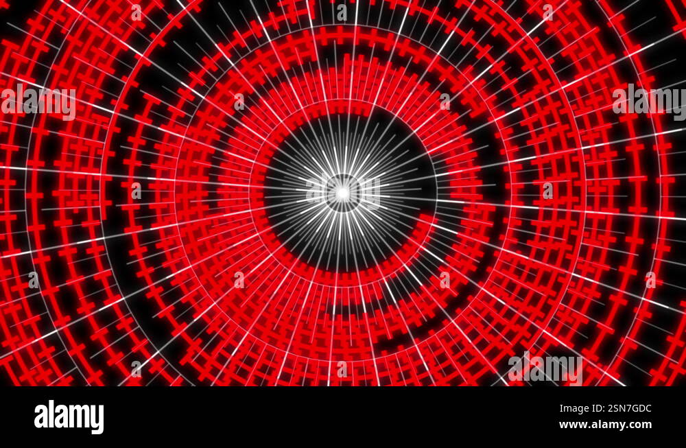 Arc Audio Equalizer B Radial Grids Red Large VJ Loop Animation 02 Stock ...