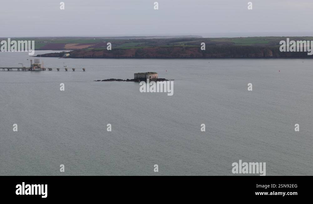 Stack Rock Fort Small Island in the Milford Haven Waterway ...