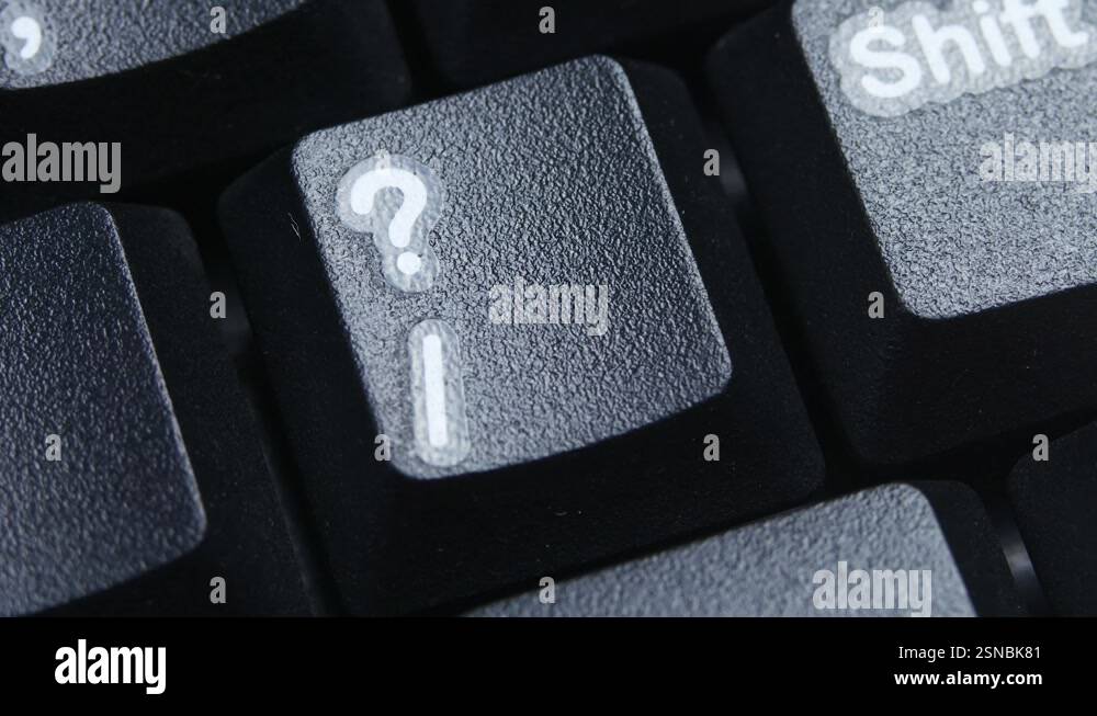 Question Mark Character or Symbol Key on Desktop Keyboard Pressed by ...