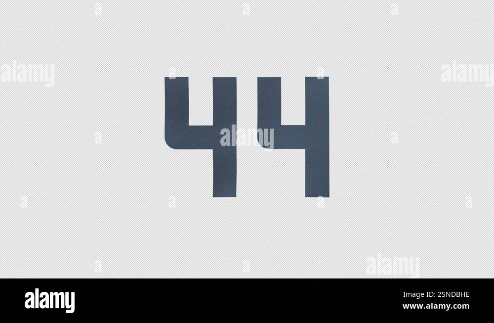 Scroll Number 44. Rolling Number. Transparent Background. Alpha Channel ...