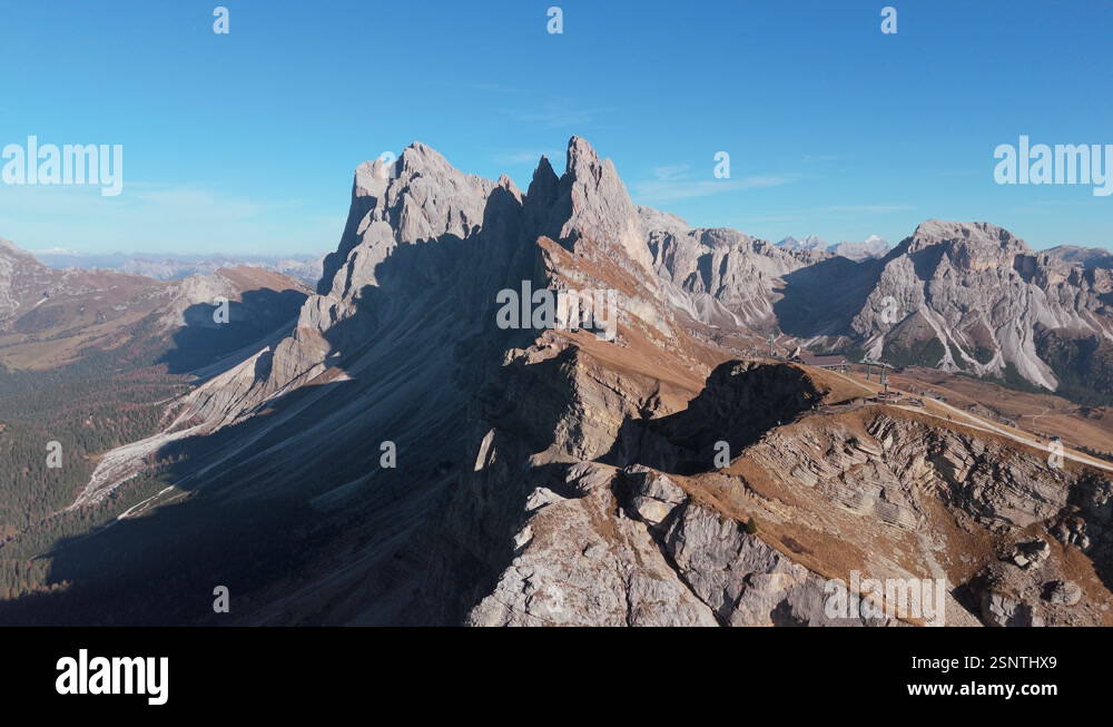 Iconic Seceda ridgeline in Italian Alps with famous Fermeda towers ...
