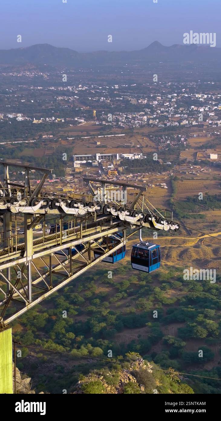 Ropeway cable car to Savitri Mata temple on Ratnagiri hills in Pushkar ...