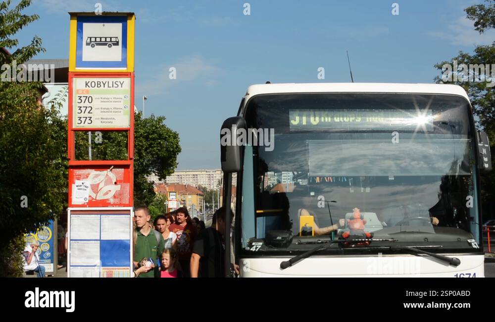 people get in the bus (queue) - commuter people - bus stop - urban ...