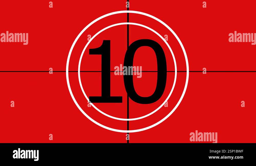 4k Universal countdown leader Red Stock Video Footage - Alamy
