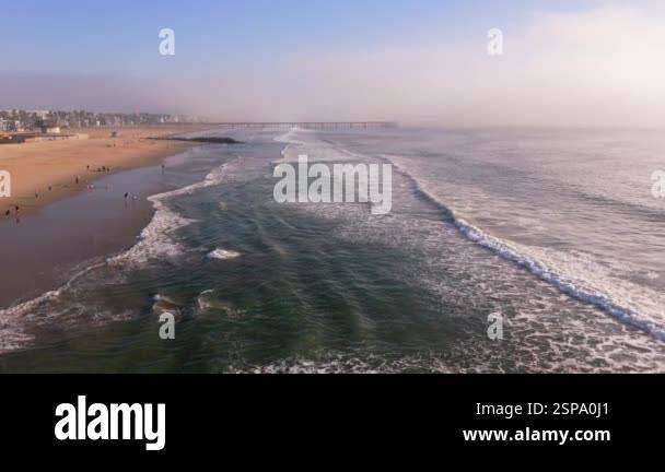A breathtaking aerial view of Venice Beach in Los Angeles, California ...