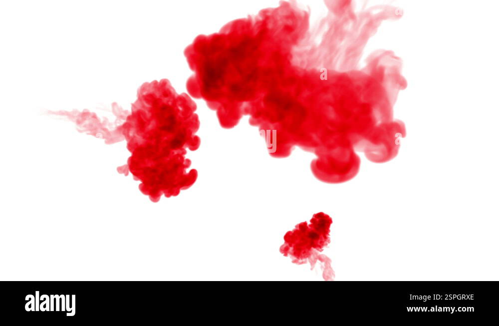 Close-up shot. Red dye flow in water and move in slow motion. Use for ...