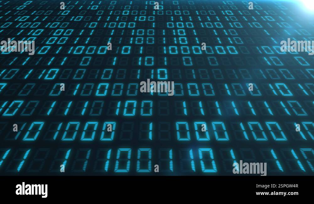 Loopable binary code animation from above at an angle Stock Video ...