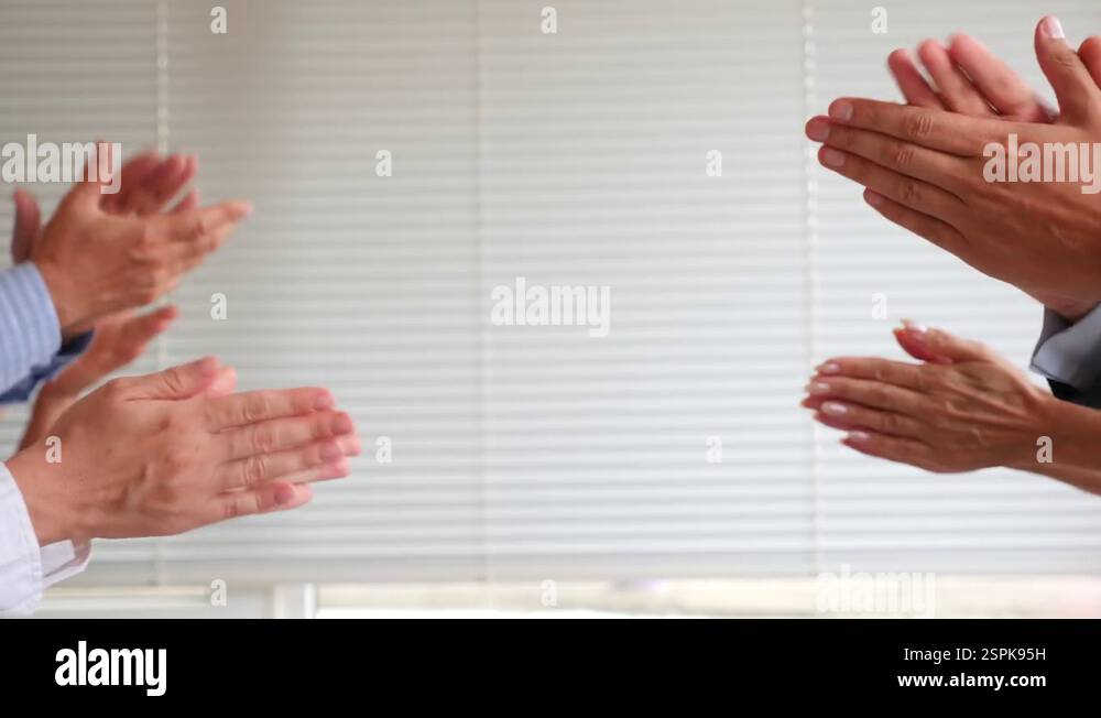 Clapping hands on white background. 4k. slow motion. copy space Stock ...