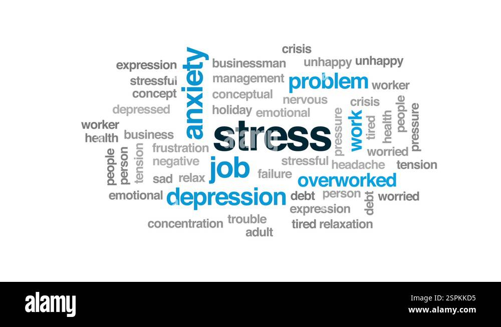Stress animated word cloud, text design animation Stock Video Footage ...