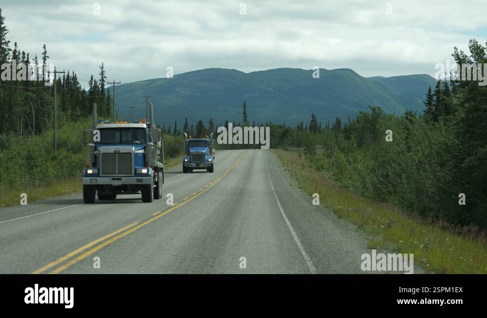 Stabilized Inside RV Cab On Dirt Road Yukon Canada Driving Plate POV ...