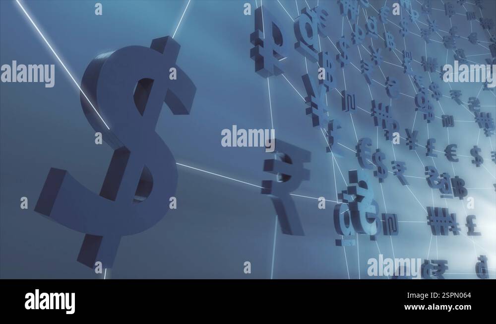 Currency / Forex / Fintech animation rendered at 16-bit color depth ...