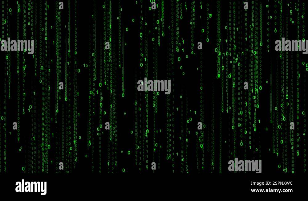 Binary Rain Abstract Backdrop Background Digital Data Stream Matrix