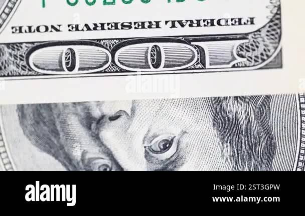 100 dollar bill close up Stock Video Footage - Alamy