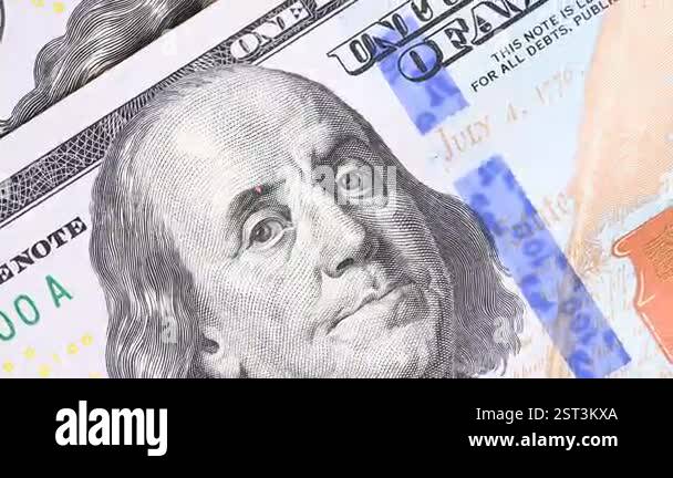 100 dollar bill close up Stock Video Footage - Alamy