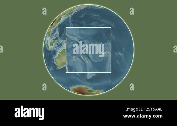 Ambae Island. Presentation of the location on a colored elevation map ...