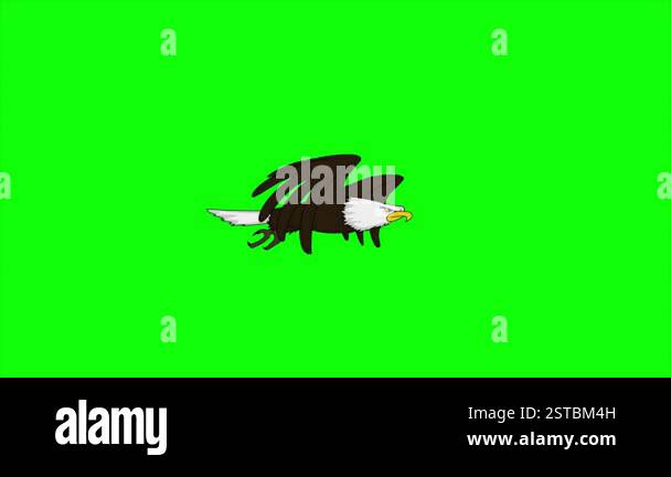 2d Animation Of A Chocolate Eagle Flying In Place With A Repetitive