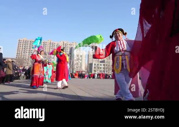 Luannan County, China February 14, 2025 People celebrate the Spring