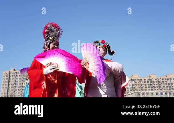 Luannan County, China February 14, 2025 People celebrate the Spring