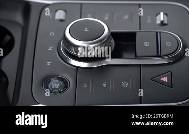 Chisinau, Moldova - January 30, 2025: Close-up interior console of Byd