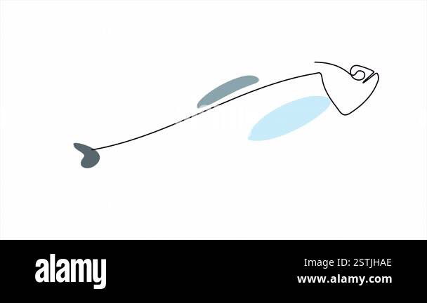 tuna fish drawn with one unbroken line on the background of abstract ...