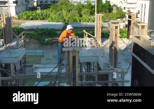 Steady progress on the construction of an elite high-rise building as ...