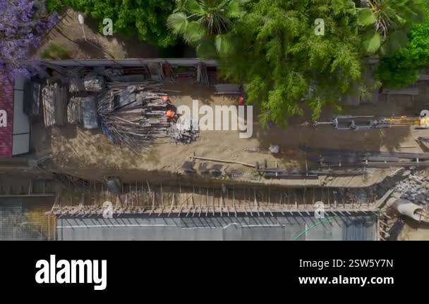 Foundation insulation progress on a vibrant site Stock Video Footage ...