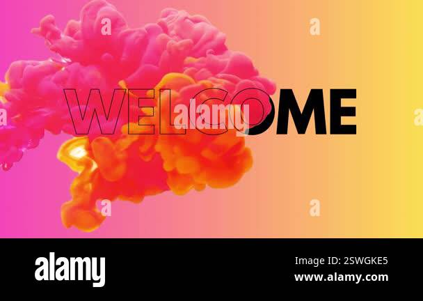 Welcome Splash Text A stunning ink splash animation with vibrant colors and a dynamic ...