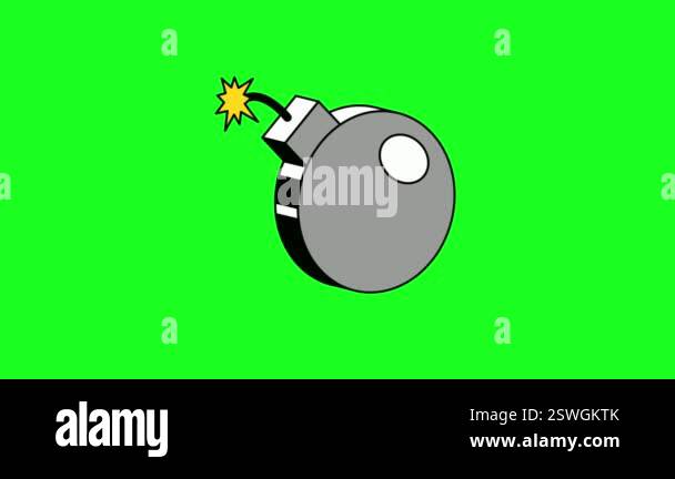 3d bomb animation on green screen Stock Video Footage - Alamy