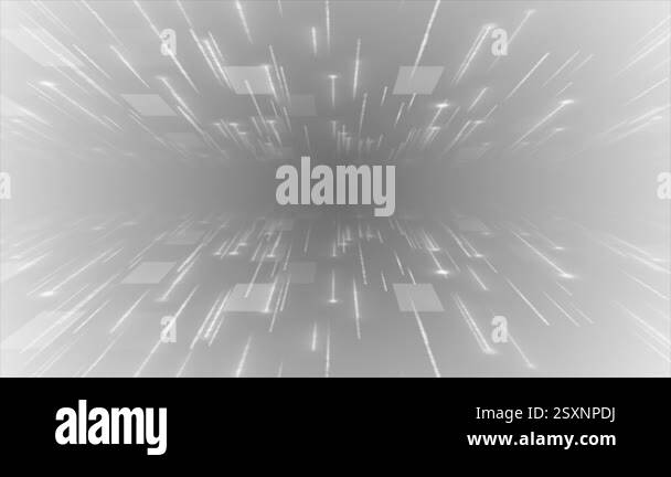 Animated white color 3d glowing shooting particles in 3d cyberspace ...
