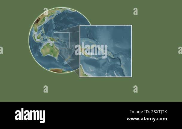 Barora Fa Island. Presentation of the location on a colored elevation ...