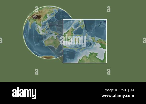 Pulau Buru Island. Presentation of the location on a colored elevation ...