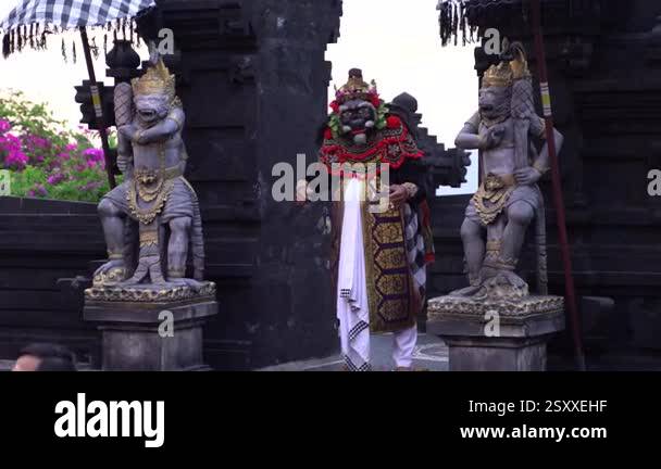 Masked Ritual Bali Bali, Indonesia - November 29, 2023: Ancient character comes alive ...