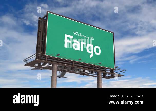 Welcome To Fargo Road Sign. Airplane Landing North Dakota Fargo USA ...