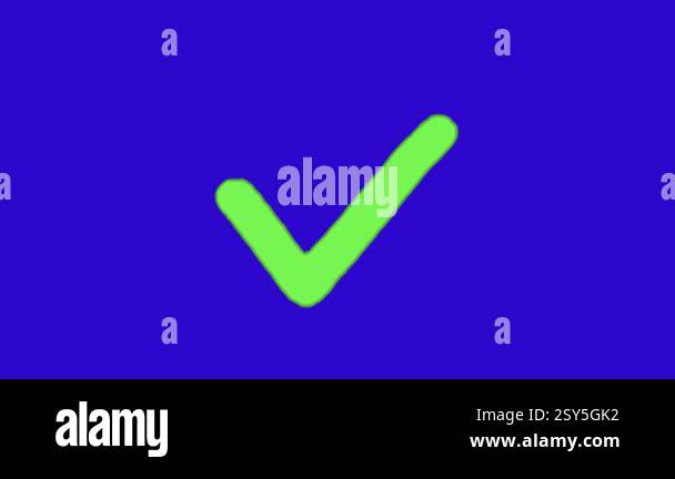 check animation on blue screen Stock Video Footage - Alamy