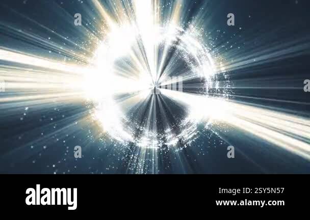 Intense rays of light burst from a central point, swirling and creating ...