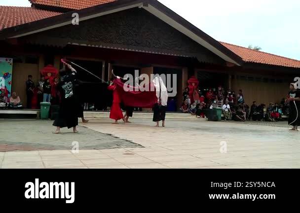 Bantengan dancers are dancing bull movements in Malang, Indonesia ...