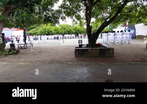 Pinrang-Indonesia, February 17, 2025: The final ceremony of raising the ...