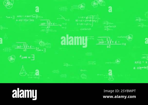 Math Science Formula Equation Overlay Animation Green Screen Background ...