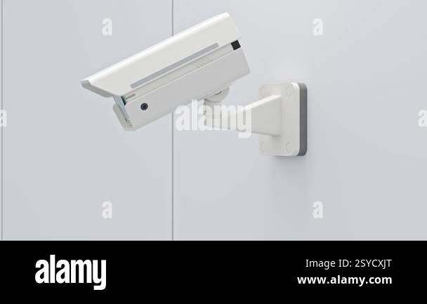 CCTV camera installed on wall of the building. Scan the area for ...